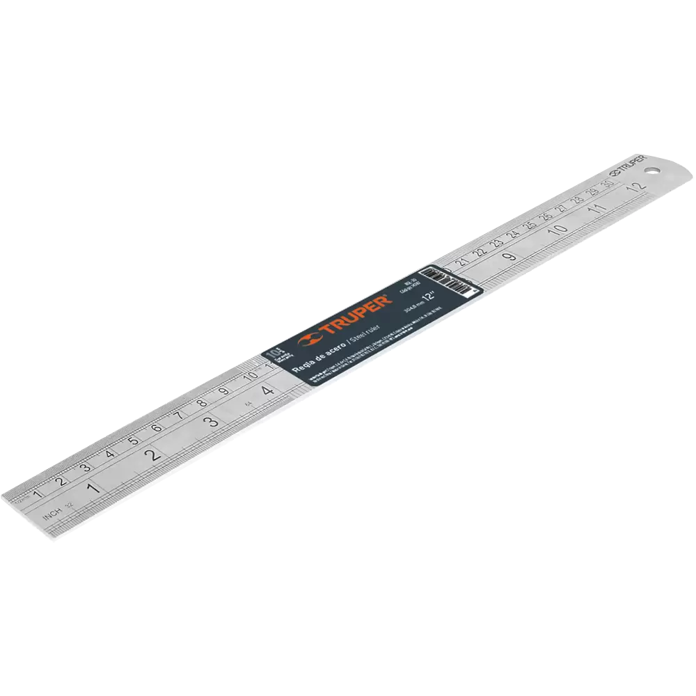 Regla de acero inoxidable 30cm 12 pulgadas Truper