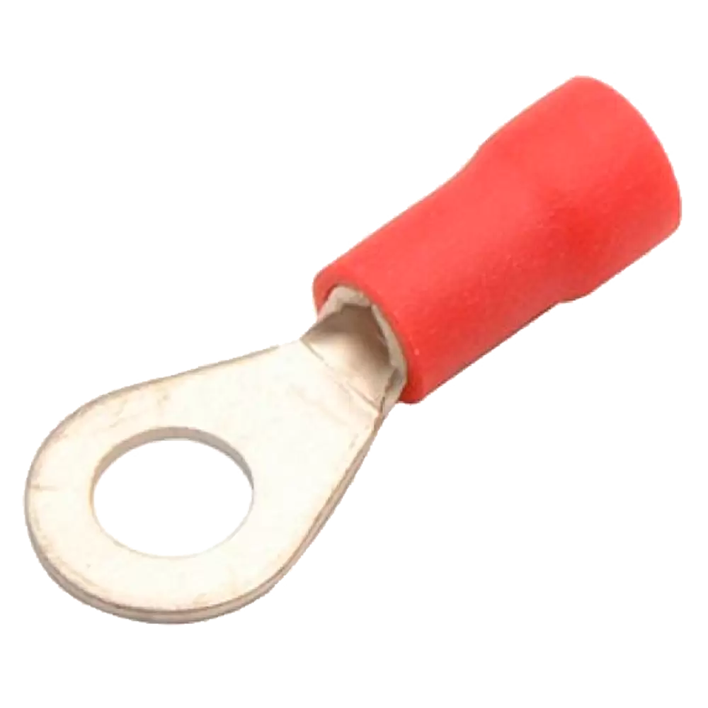 TERMINAL DE LATON DE OJILLO 3/16" 4.2MM FORRO ROJO 22-16AWG