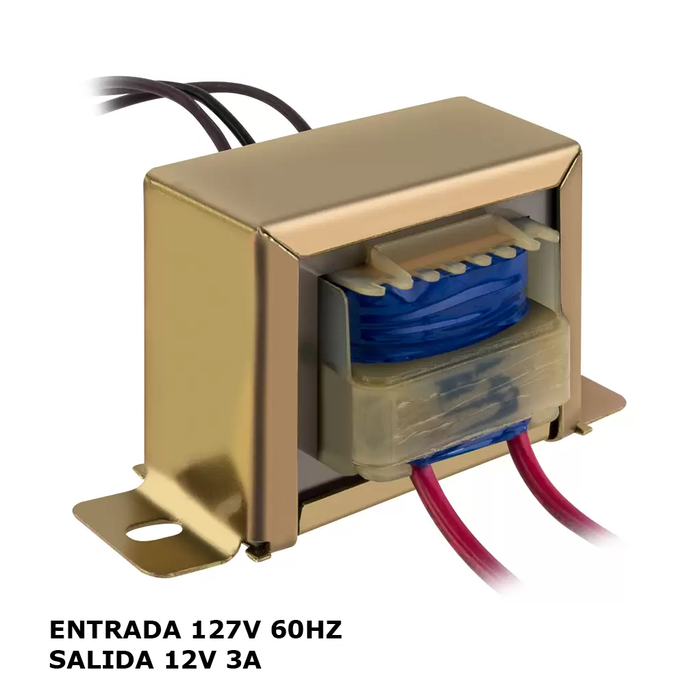 Transformador De 127Vca De Entrada, A 12V Y 3 Amperes De Salida, Con Derivación Central