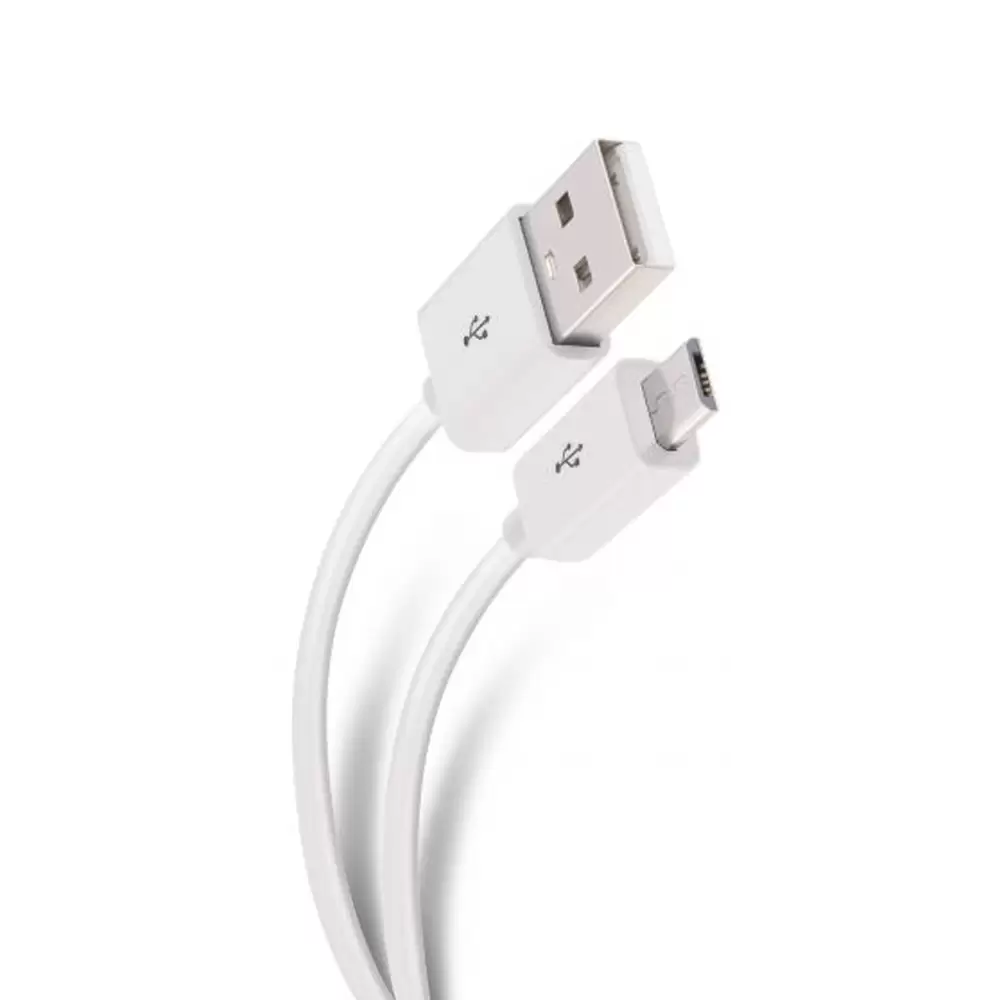 Cable USB a Micro USB Blanco de 1.8 Metros