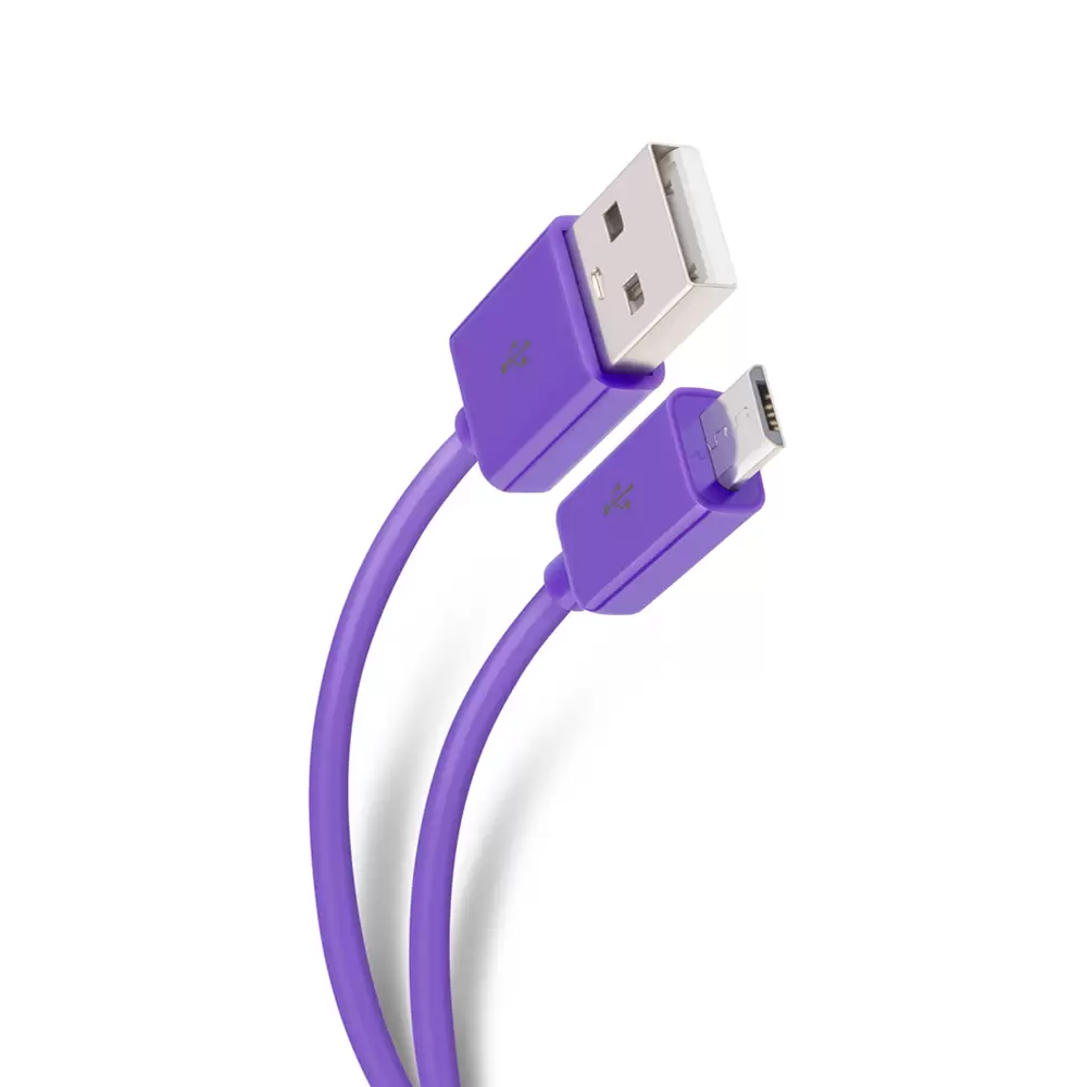 Cable USB a Micro USB Morado de 1.8 Metros