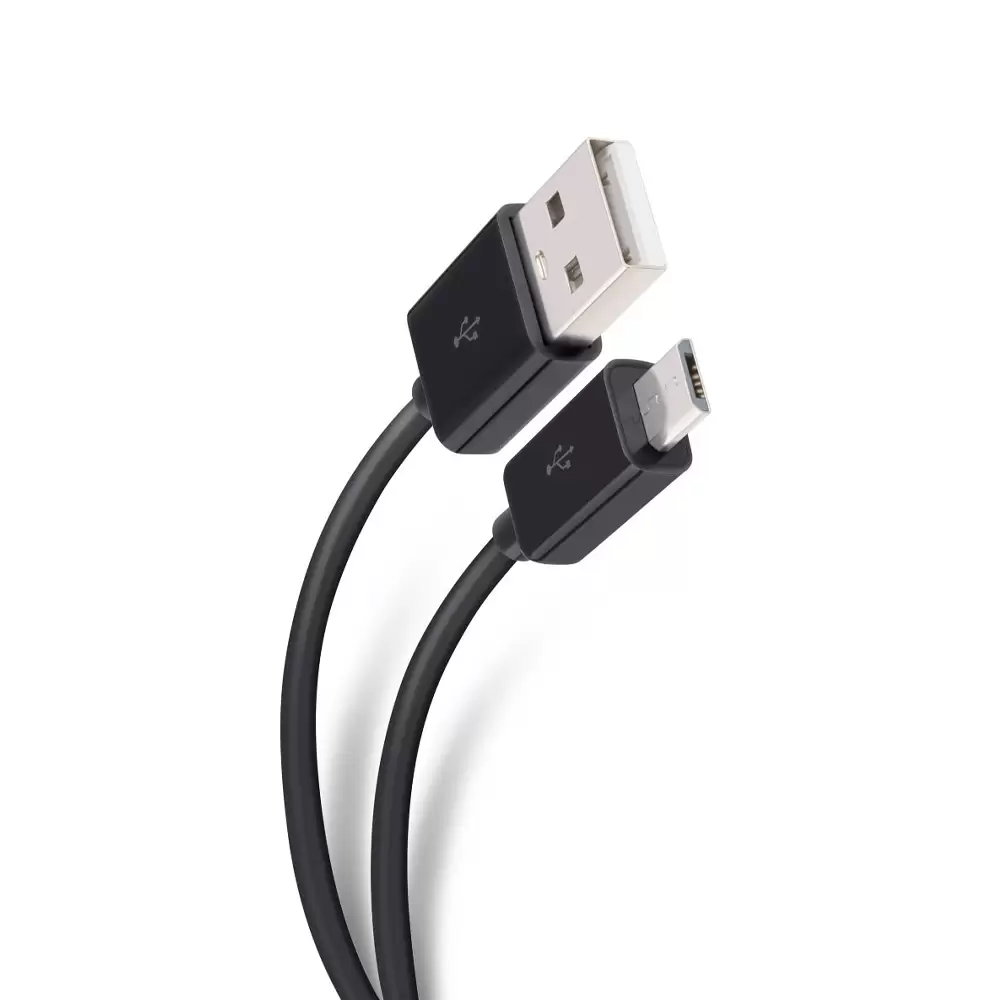 Cable USB a Micro USB Negro de 1.8 Metros
